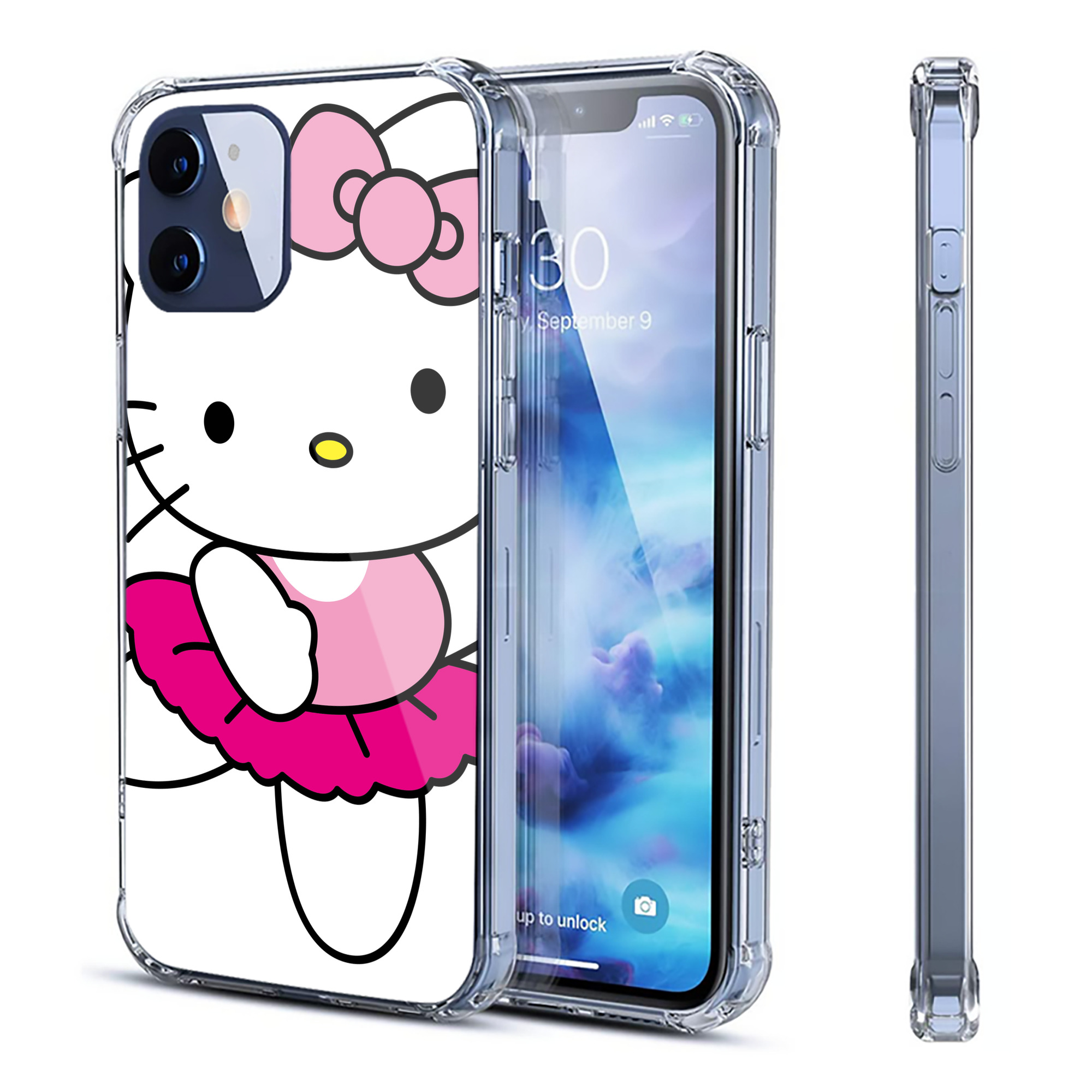 （画像用） Hello Kitty ハローキティ 【iPhone 12シリーズ対応】透明スマホケース（クリアソフトケース）